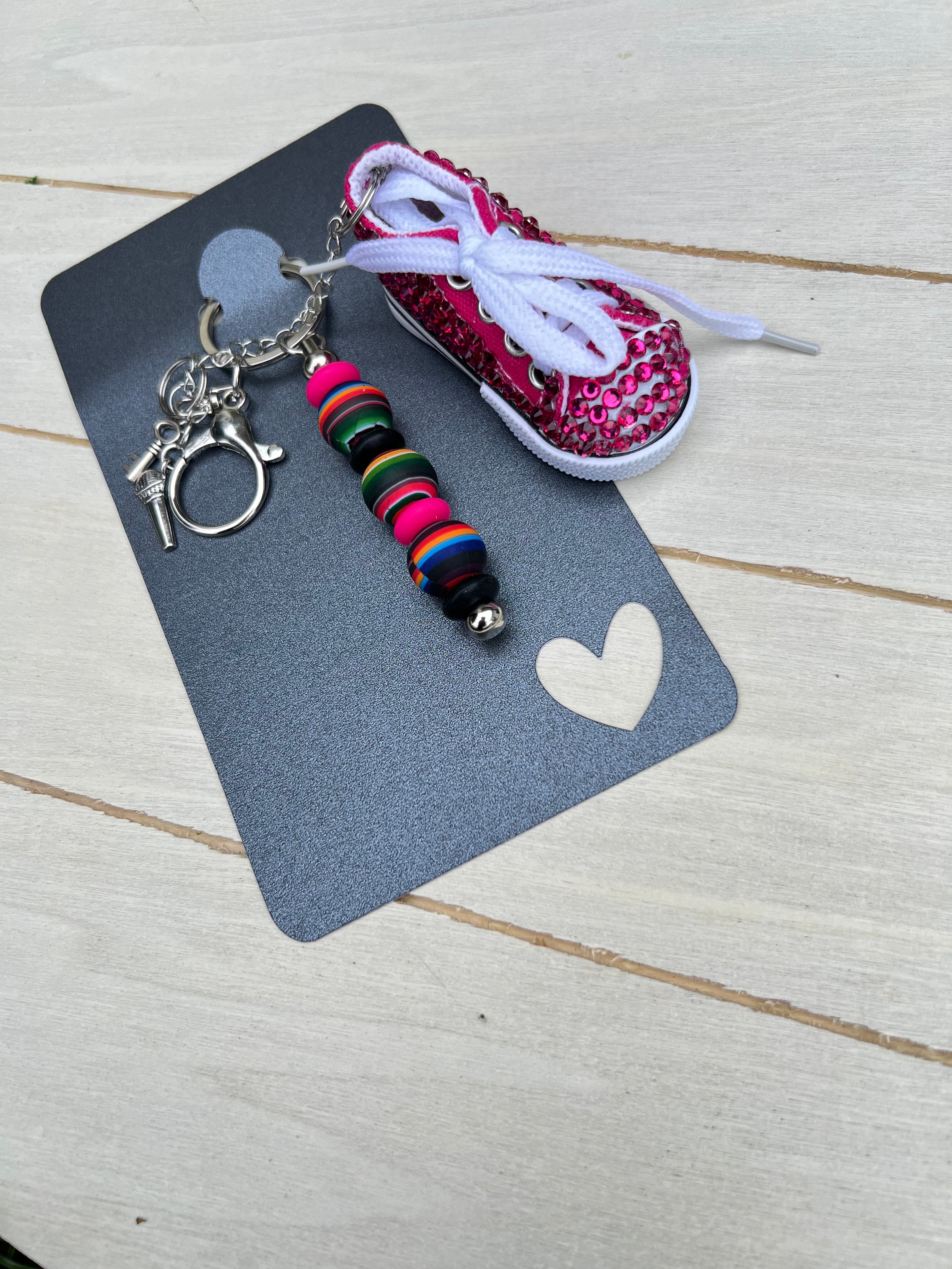 Mug or Multi colored - Sneaker and Silicone Bead Zipper Pulls / Bag Charms