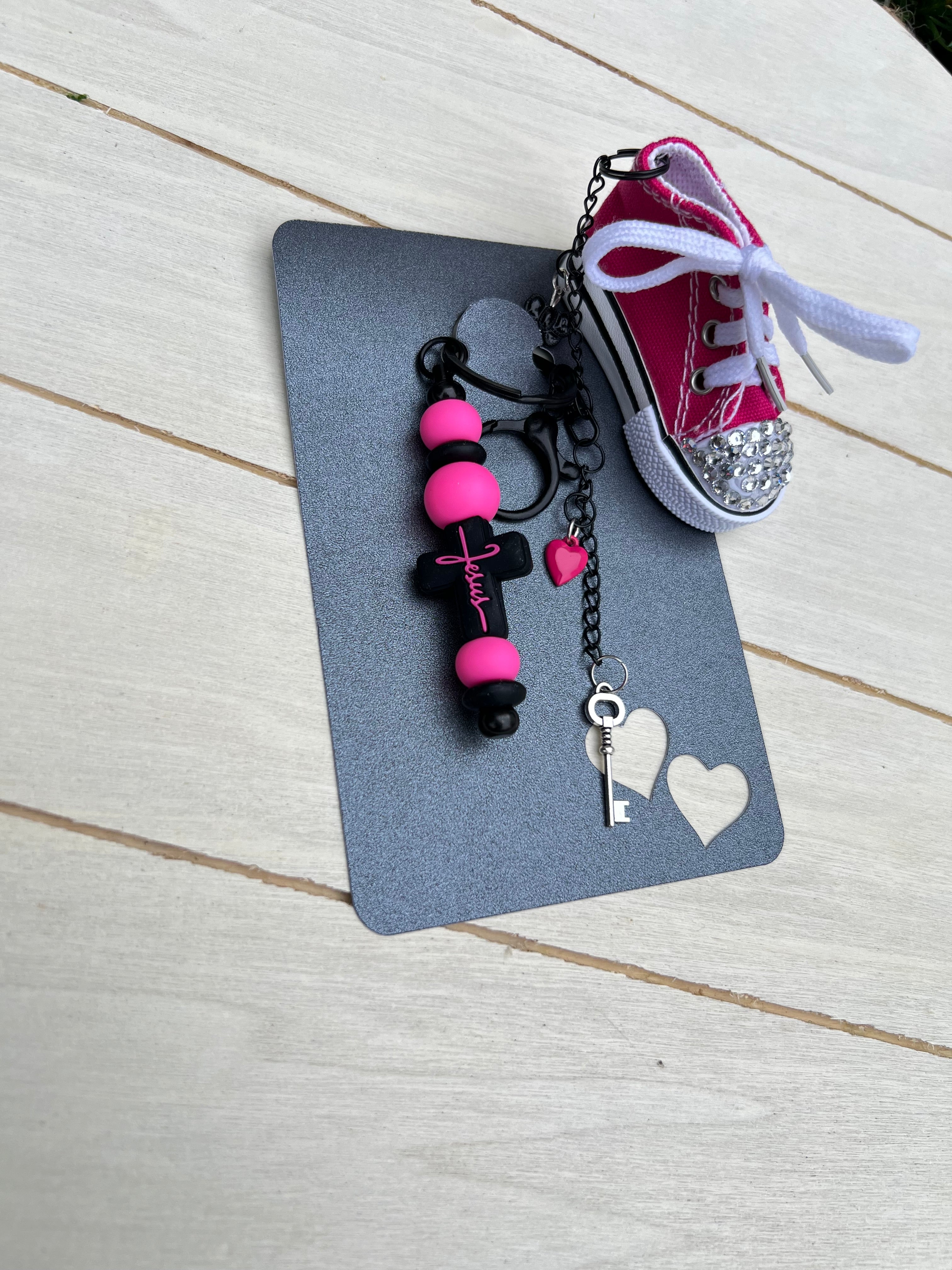 Faith - Sneaker and Silicone Bead Zipper Pulls / Bag Charms