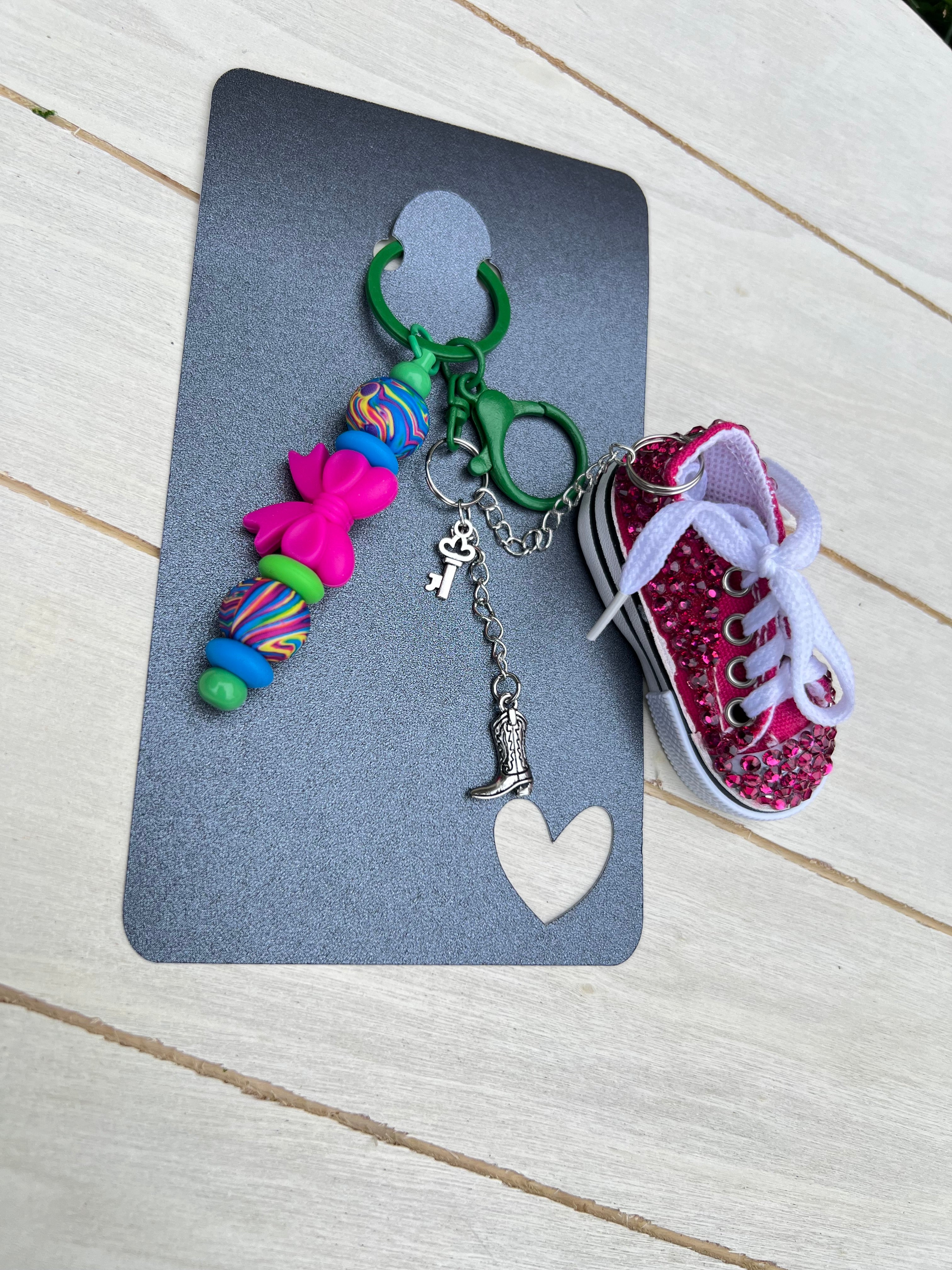 Sneaker and Bow Silicone Bead Zipper Pulls / Bag Charms