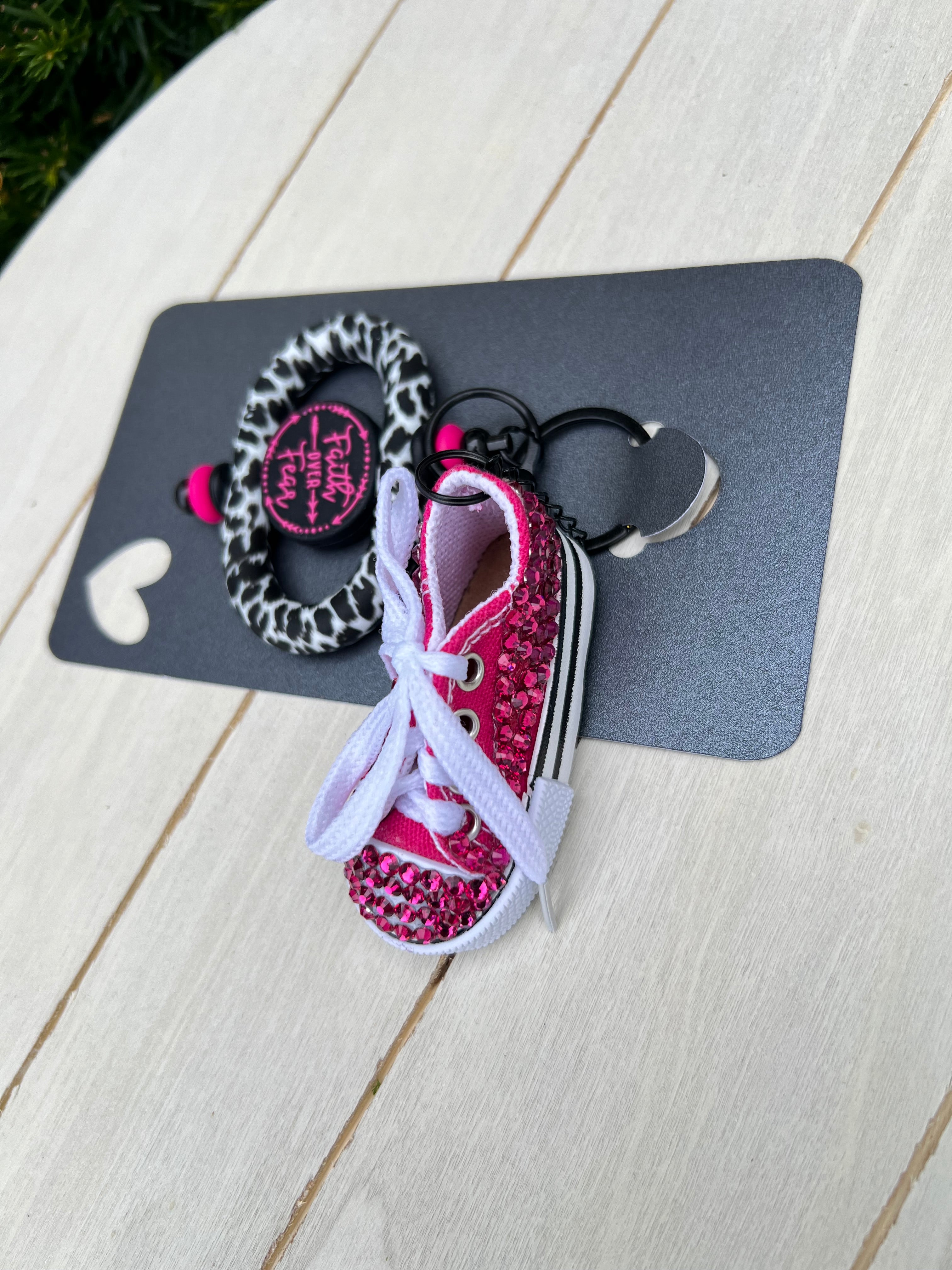 Faith - Sneaker and Silicone Bead Zipper Pulls / Bag Charms